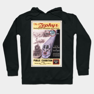 The Zephyr Diesel Engine Motor Train Retro Advertisement Vintage Railway Hoodie